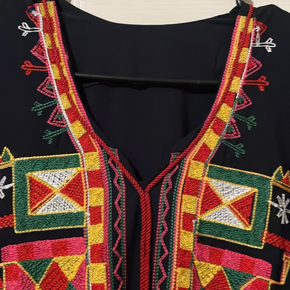 Embroidered Black Maxi Dress - Picture 5 of 8